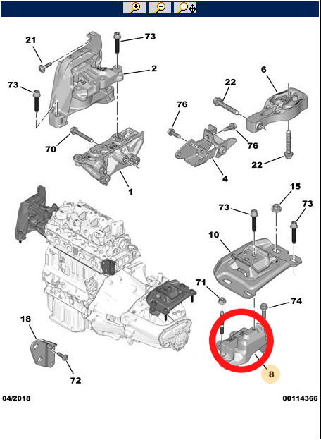 Suporte Coxim Cambio Esq 980798178 Jumpy Expert Original