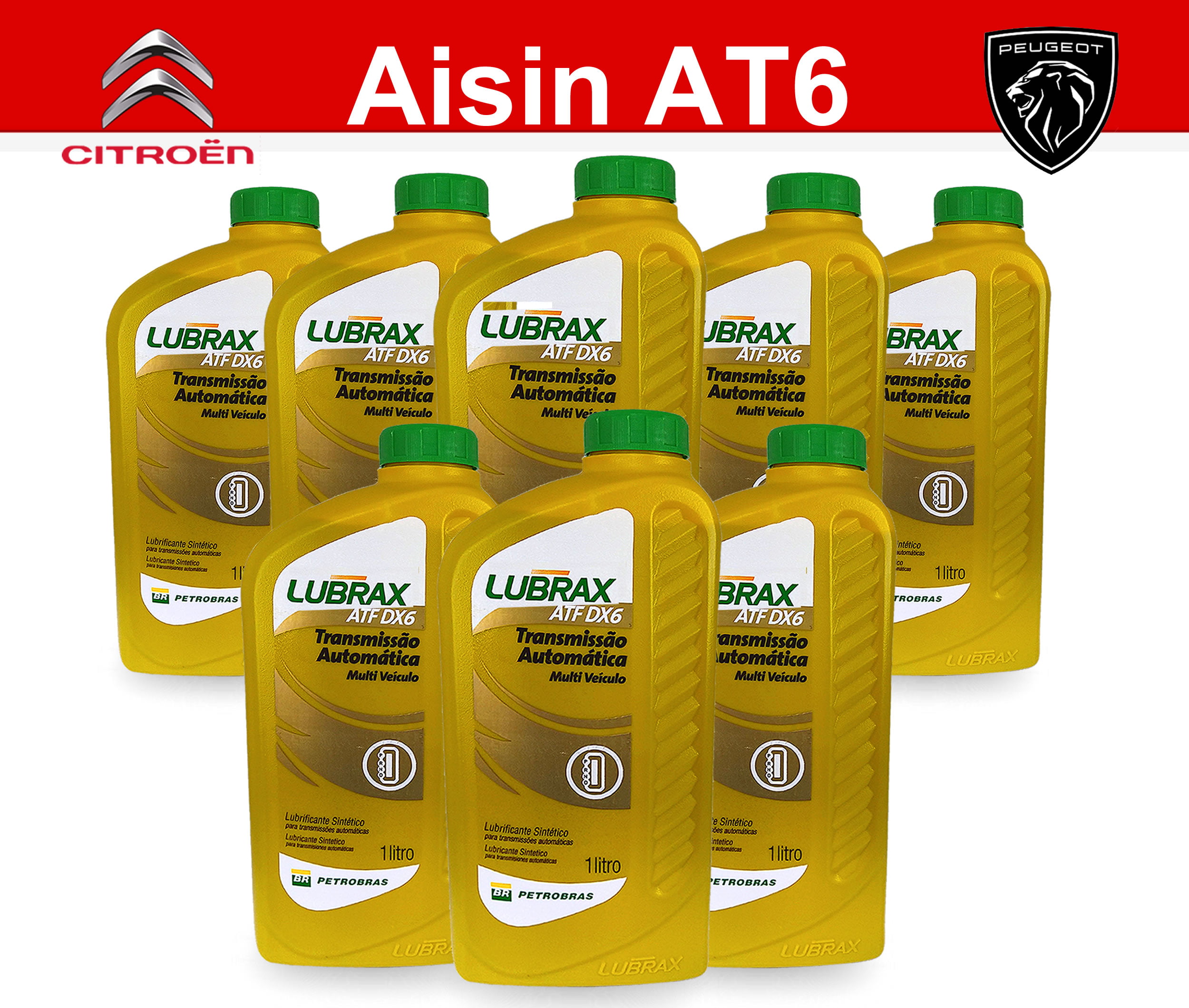 8 Litros Óleo fluido do cambio automático Aisin At6  Dexron 6 ATF Peugeot e Citroen 