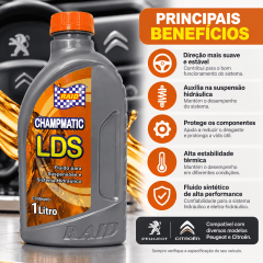 Fluido Hidraulico Óleo LDS/DA Sintetico Equivalente ao Total Fluide p/ Direções Eletrohidraulicas ou Suspensões Peugeot e Citroen