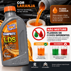 Fluido Hidraulico Óleo LDS/DA Sintetico Equivalente ao Total Fluide p/ Direções Eletrohidraulicas ou Suspensões Peugeot e Citroen