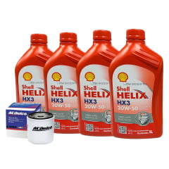 Oleo Shell 20w50 Kit Troca De Oleo Corsa Celta Onix Agile